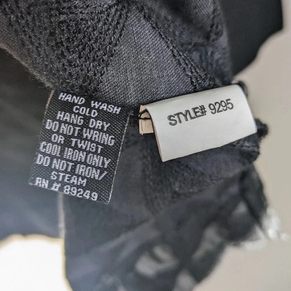 Lynn Ritchie Silver Black Pleather Tunic size Small‎ Goth Edgy Grunge Biker - Picture 4 of 8